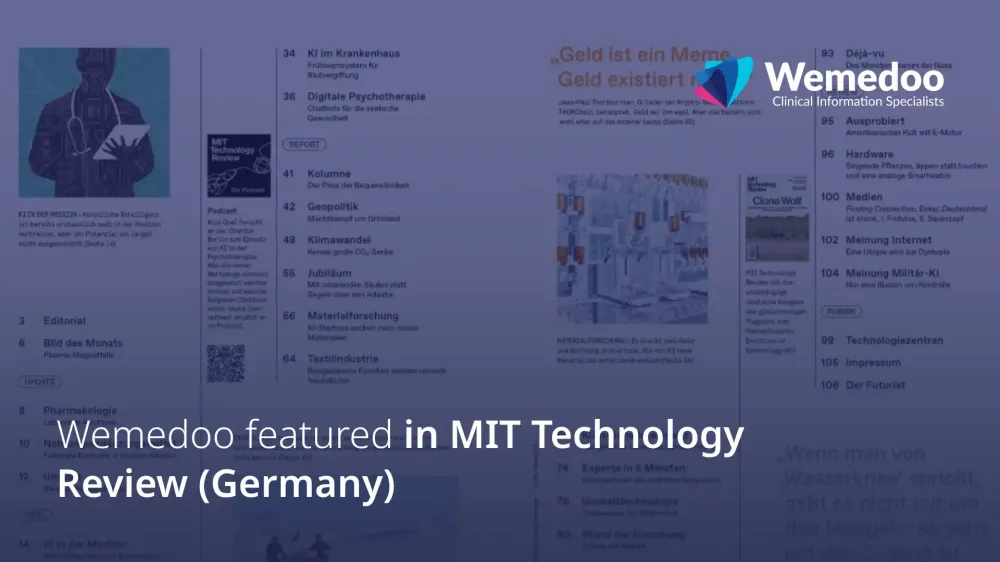 Wemedoo featured in MIT Technology Review (Germany)